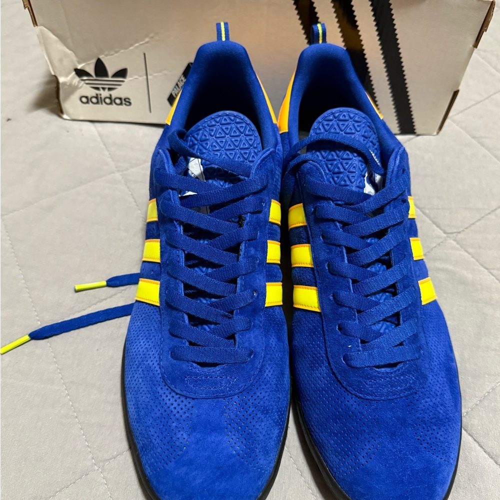 PALACE Adidas Blue and Yellow Men's Indoor Sneakers Size 11 - Picture 5 of 6